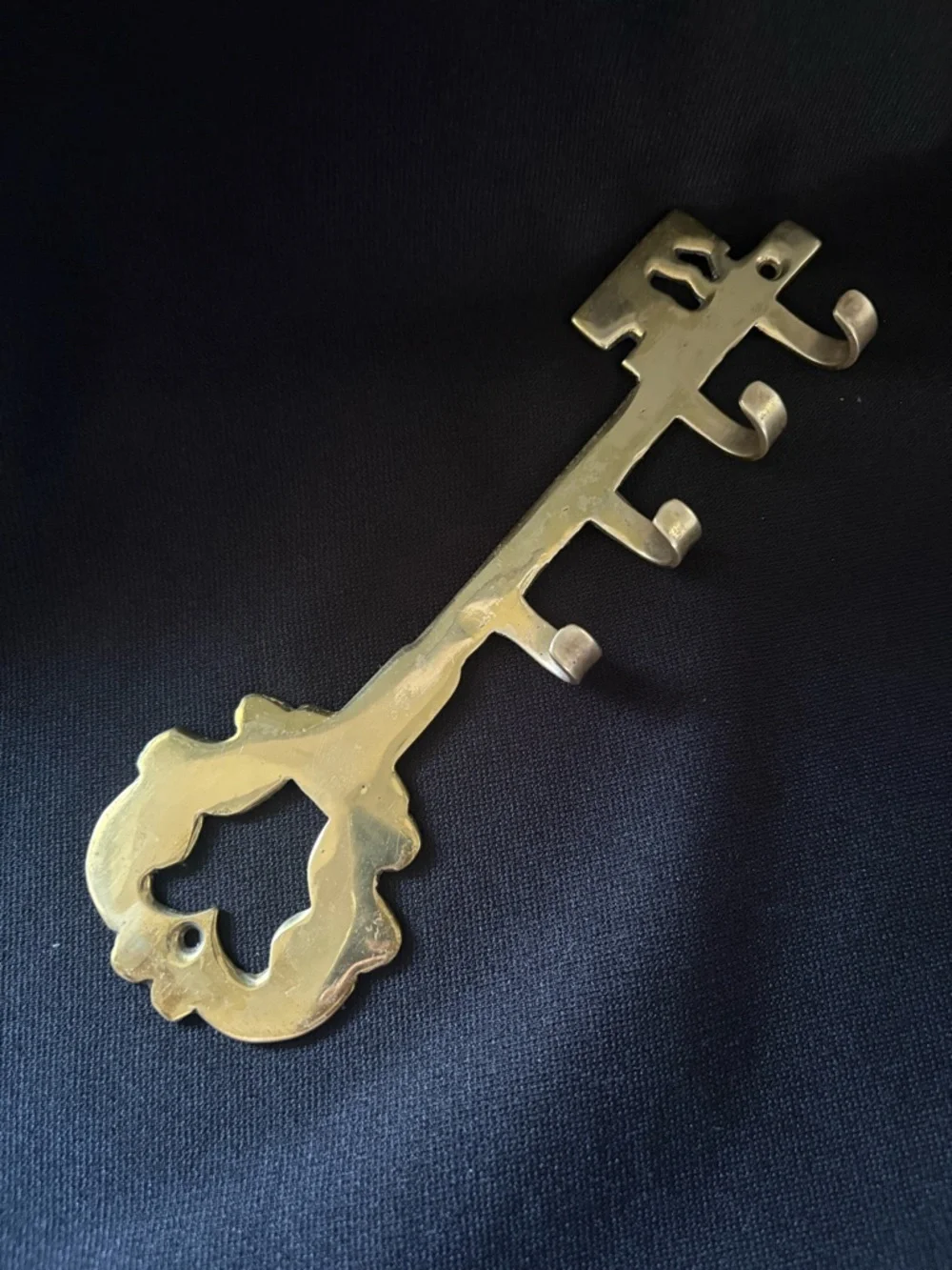 Vintage Brass Key Wall Hook Rack Antique Style Gold Key Holder Organizer